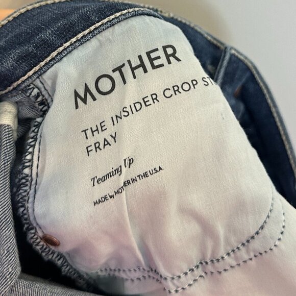 MOTHER The Insider Crop Step Fray in Wash Teaming Up Size US 27 - Picture 11 of 13